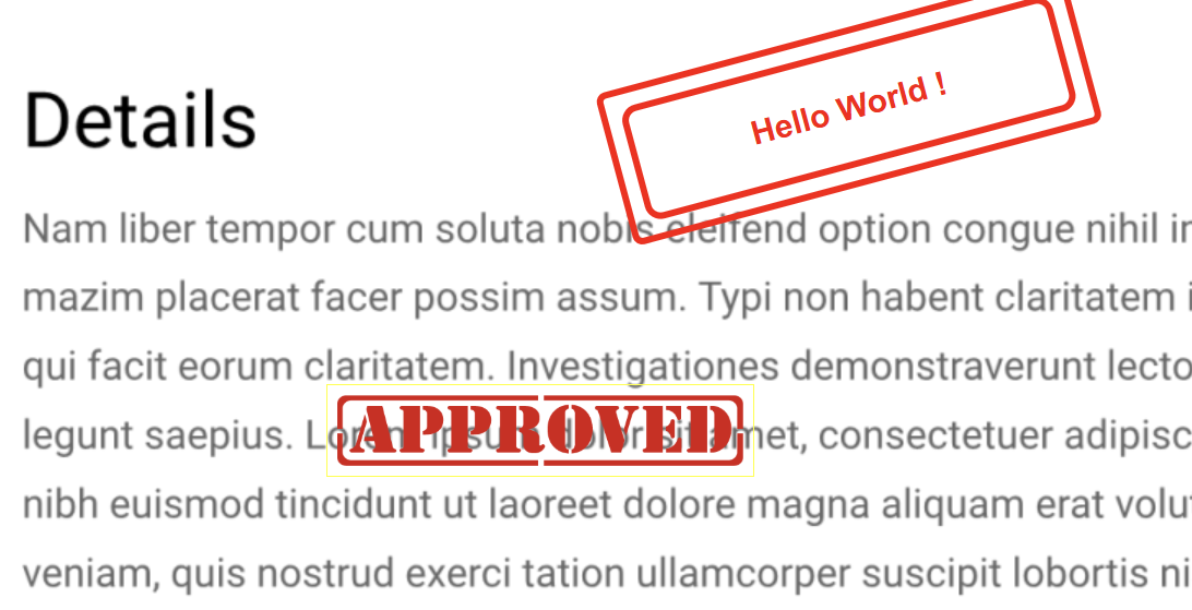 Stamps and signatures example