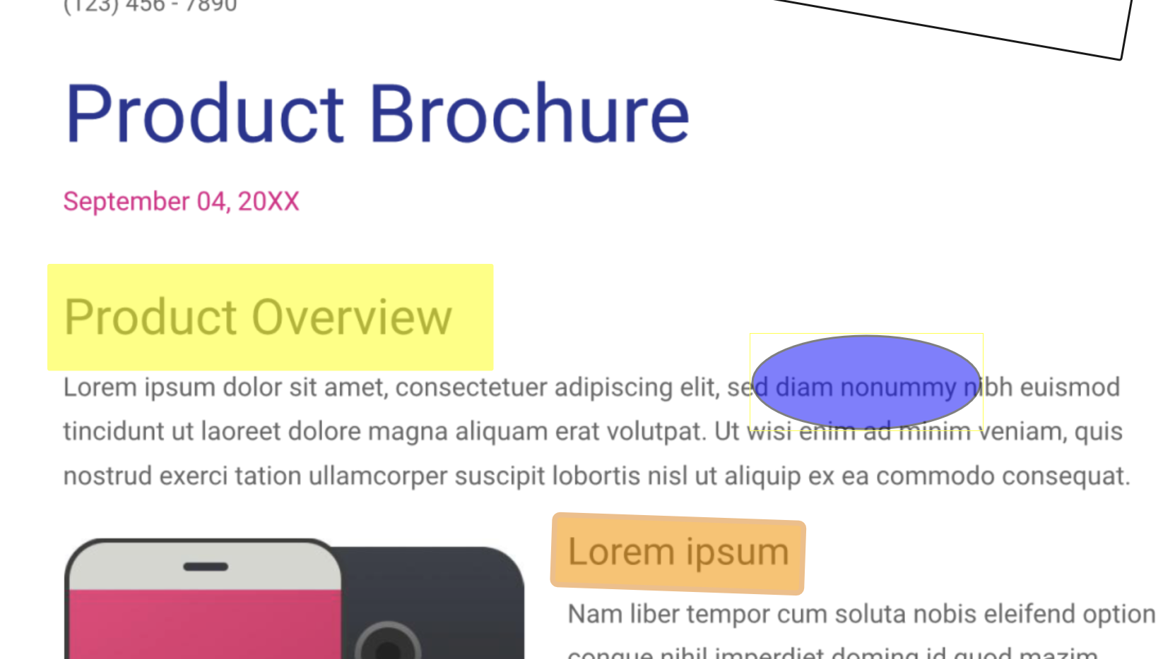 Highlighting and sticky notes example